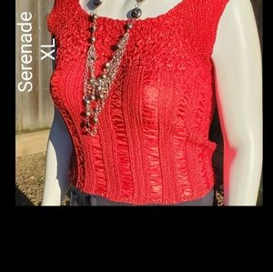 Serenade New York Sleeveless Fire Red Tank Top XL